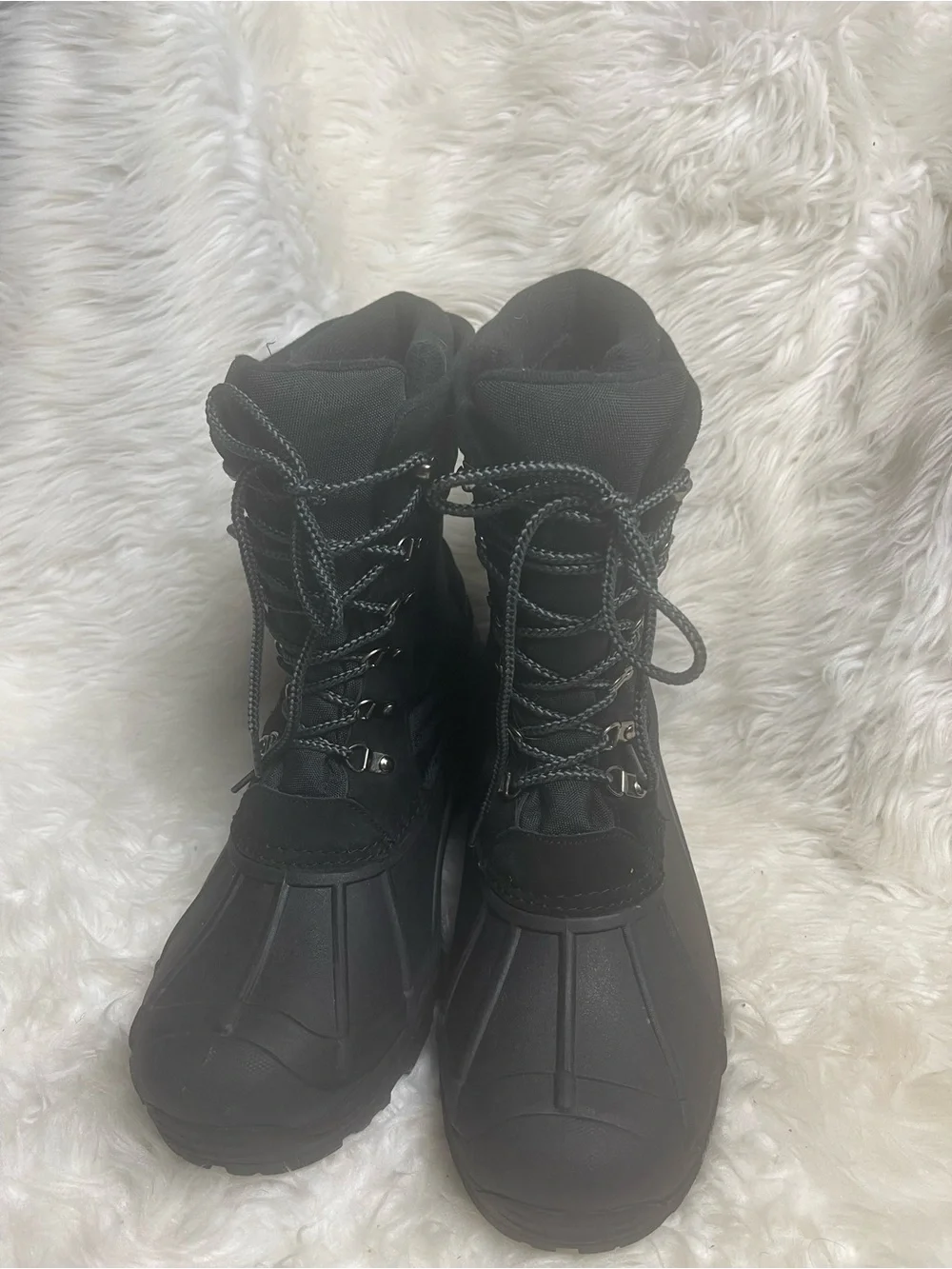 Totes amen Black leather,Textile & Rubber Waterproof Lace-Up Boots SZ12M